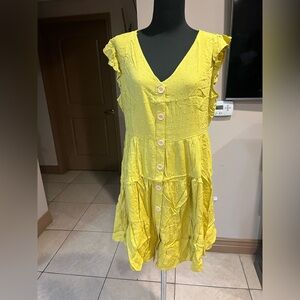 Yellow/lime Button-Down Dress